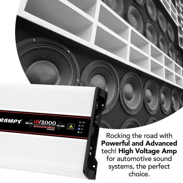 Alt view image 5 of 5 - Taramps HV 3000 Chipeo Smart High Voltage Amplifier 1~2 Ohms 3000 Watts RMS Multi-Impedance with 10~24 Batteries 120~350VDC, Monoblock Car Audio System