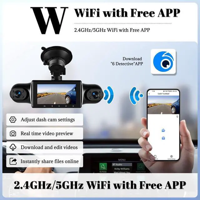 Alt view image 4 of 5 - 5 Channel Dash Cam Car Camera 360 Degree View for Cars Front and Rear Inside Left Right Baby Car Camera,Built-in WiFi APP Control Night Vision,Loop Recording,G-Sensor,24H Parking Mode Monitor
