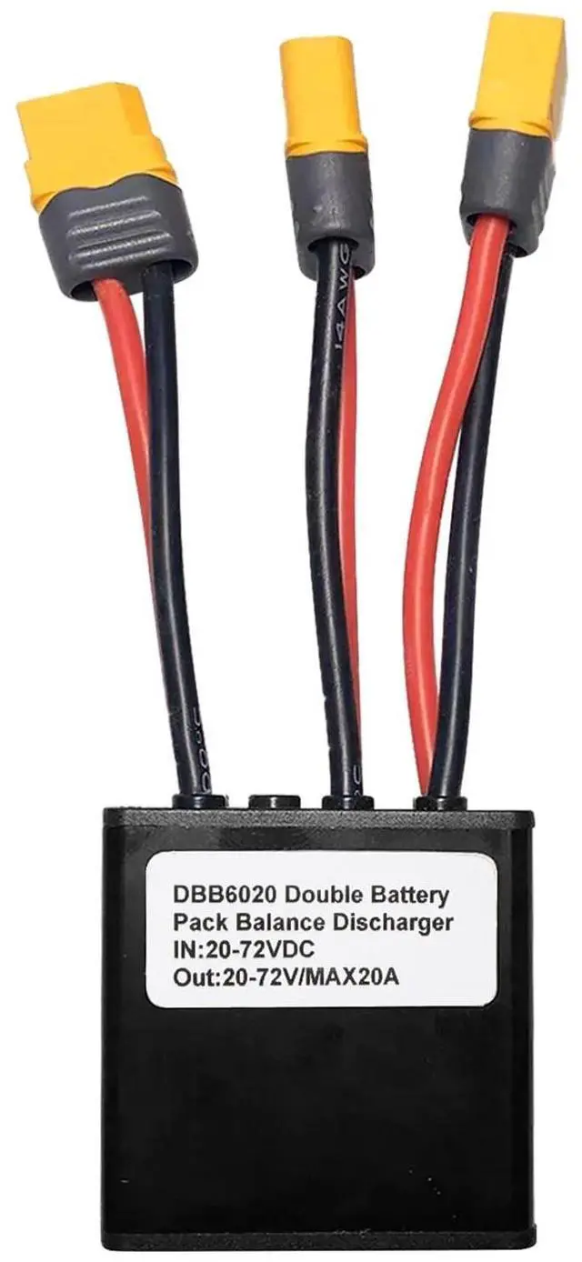Main image of Aepiraza Electric Bike Dual Battery Discharge Converter, 20V-72V DC Double Battery Parallel Connector Adapter with XT60 Plug (20A)