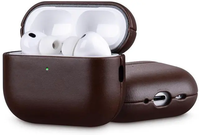 Main image of HanFab for AirPods Pro 2 Case Cover, Fully Wrapped in Full Grain Leather, no Plastic Visible or Felt ^^ Scratch Proof Microfiber Lining ^^ Shockproof Hard Case for AirPods Pro 2nd