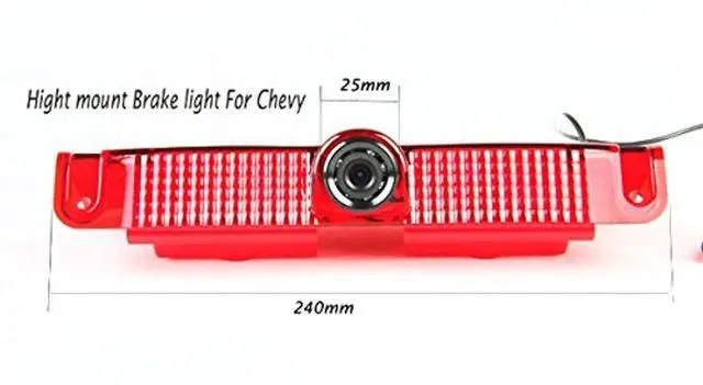 Alt view image 4 of 5 - Brake Light Backup Camera for Chevrolet Express Van/GMC Savana Explorer 1500 2500 3500 2003-2019 Car Rear View High Mount Rear Light Lamp Reverse Parking Cargo Camera