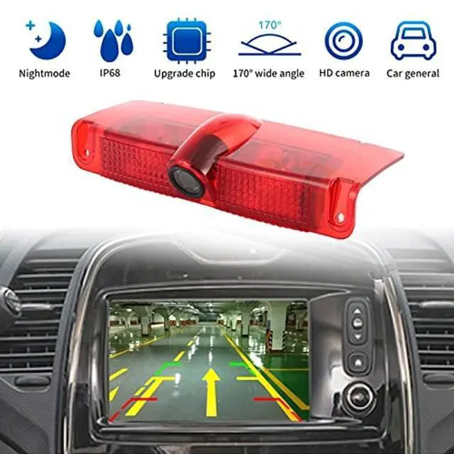 Alt view image 5 of 5 - Brake Light Backup Camera for Chevrolet Express Van/GMC Savana Explorer 1500 2500 3500 2003-2019 Car Rear View High Mount Rear Light Lamp Reverse Parking Cargo Camera