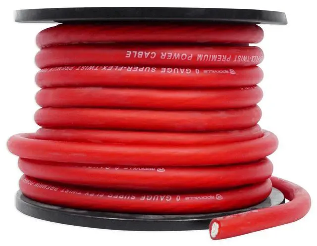 Alt view image 3 of 5 - Rockville R0G50RED 0 Gauge 50 Ft Red Car Amp Power/Ground Wire Cable