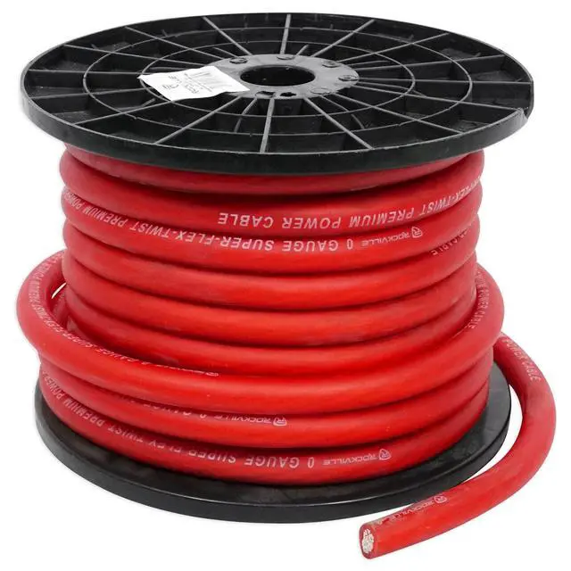 Alt view image 2 of 5 - Rockville R0G50RED 0 Gauge 50 Ft Red Car Amp Power/Ground Wire Cable