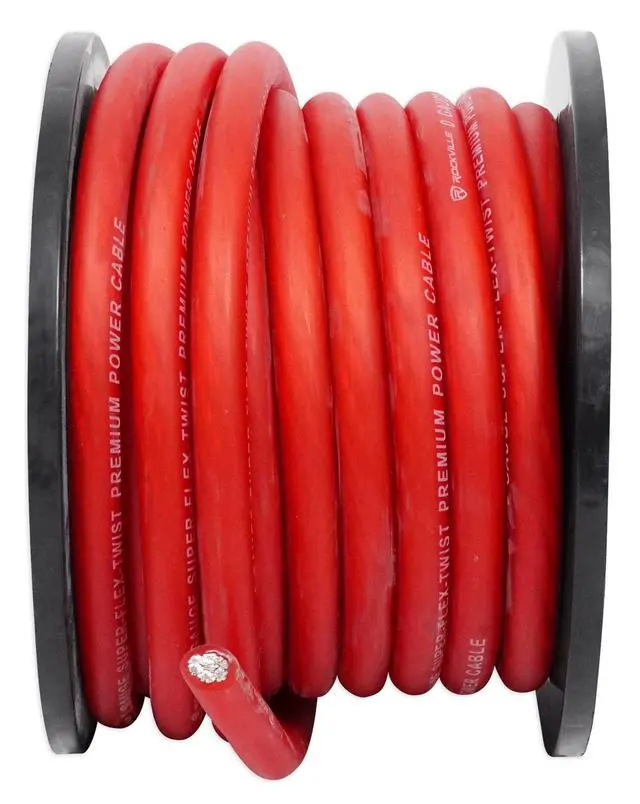 Alt view image 4 of 5 - Rockville R0G50RED 0 Gauge 50 Ft Red Car Amp Power/Ground Wire Cable