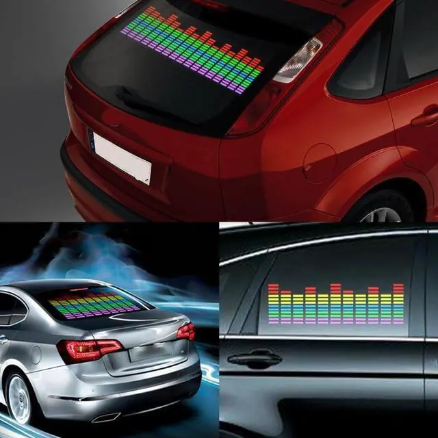 Alt view image 2 of 5 - DIYAH Auto Sound Music Beat Activated Car Stickers Equalizer Glow LED Light Audio Voice Rhythm Lamp 90cm X 25cm / 3FT X 5/6FT (Red)
