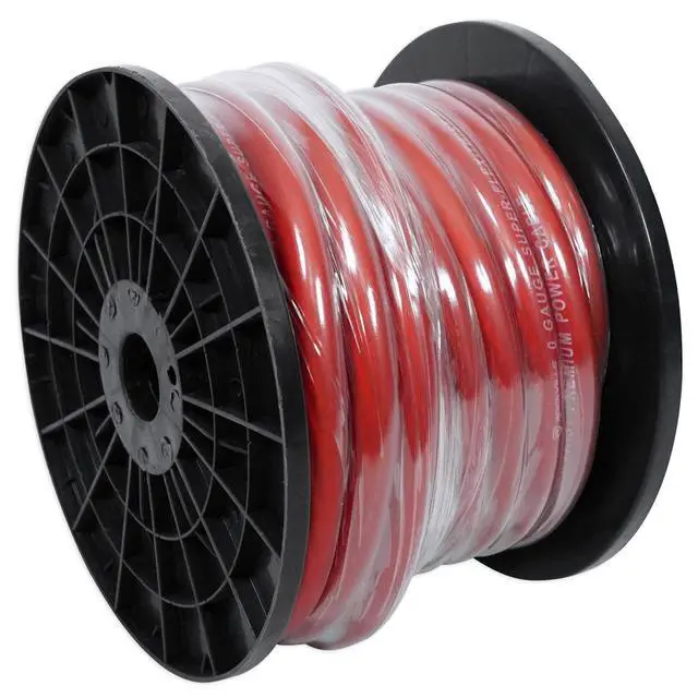 Alt view image 5 of 5 - Rockville R0G50RED 0 Gauge 50 Ft Red Car Amp Power/Ground Wire Cable