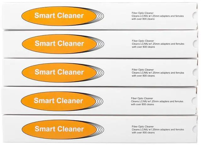 Main image of 5-Pack Fiber Optic Cleaning Pens for 1.25mm LC/MU Connector, Fiber Optic Cleaner Tool for End Face and Optical Connectors, 800+Uses per Pen