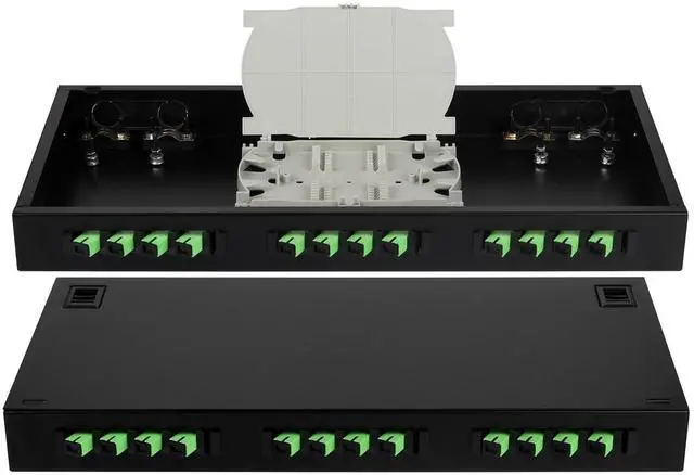 Main image of Duogalia 2-Pack SC-APC 12 Simplex 12 Port Rack Mount Enclosure Box with Splice Tray Singlemode SC-APC Kit (includes 1.2 Meter Pigtail and 12PC Coupler)