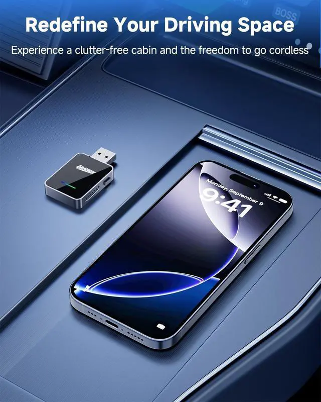 Alt view image 5 of 5 - Visoud Wireless CarPlay & Android Auto Adapter, Enjoy Seamless One-Click User Switching Converts Your Wired System to Wireless, Plug & Play with USB A or Type-C, Works with iOS 10+ and