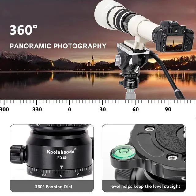 Alt view image 3 of 5 - Koolehaoda 66mm Tripod Leveling Base, 15 Half Ball 360 Panoramic