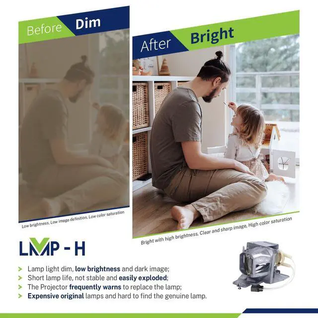 Alt view image 2 of 5 - LMP-H BL-FP210A Projector Lamp with Housing for Optoma EH341 W316ST W350 W351 X316ST X342e X350 X351 HD28DSE HD200D DH1012