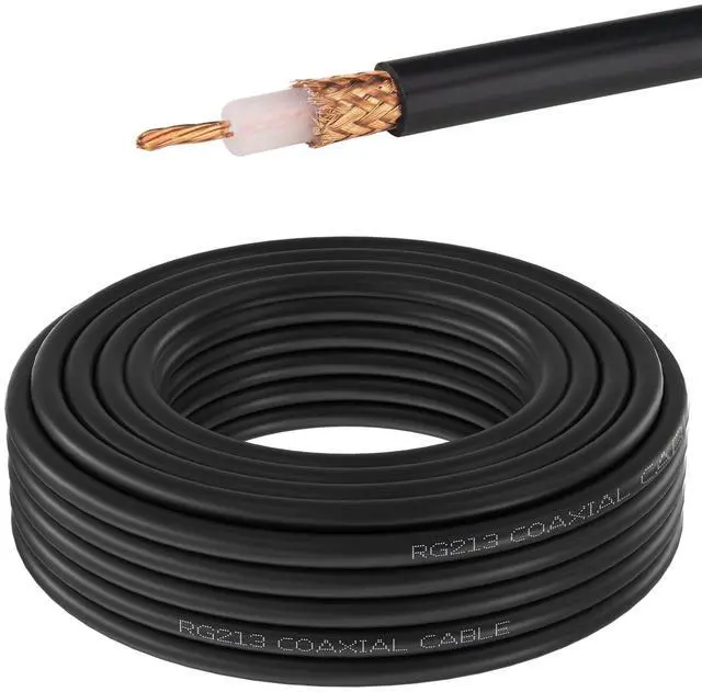 Main image of YOTENKO RG213 Coaxial Cable Bulk - 25FT, 50 Ohm Low Loss RG-213 Coax, Bare Copper Stranded Center Conductor & Braid, Pro-Grade Wire for Ham Radio, CB, Antenna Extension, DIY Connector Installation
