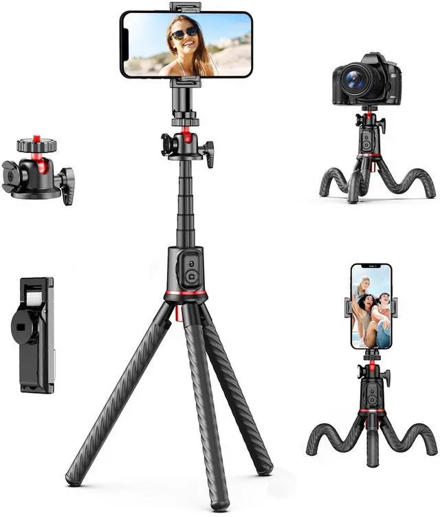 Main image of Fotopro Camera Tripod, Mini Flexible Extendable Tripod Stand with Extension Pole Compatible with Canon Nikon Sony Cameras Phone