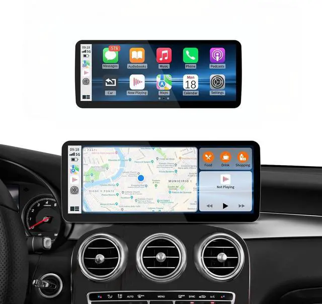 Main image of 12.3Inch Ultra-Narrow Touchscreen Wireless CarPlay Android Auto for Mercedes Benz C/GLC W205 X253 (2015-2018) with NTG5.0/5.1 System, Linux HD Multimedia, OEM System, MirrorLink, Car Radio Rece