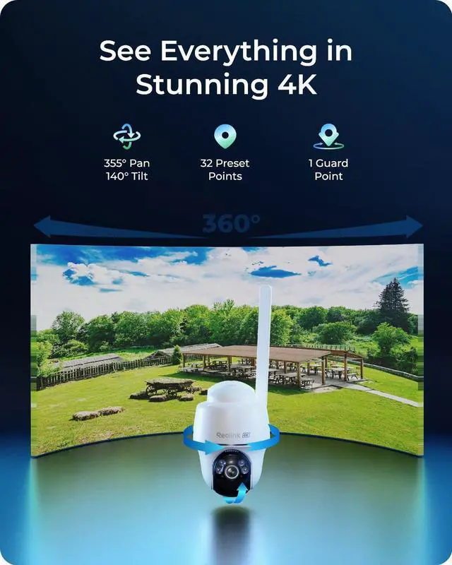 Alt view image 2 of 5 - REOLINK 4K LTE Cellular Security Camera Wireless Outdoor, No WiFi 3G/4G Solar Powered, 360 Auto Tracking AI Detection, Color Night Vision, max. 512G Local Storage, SIM Card Included, Go P