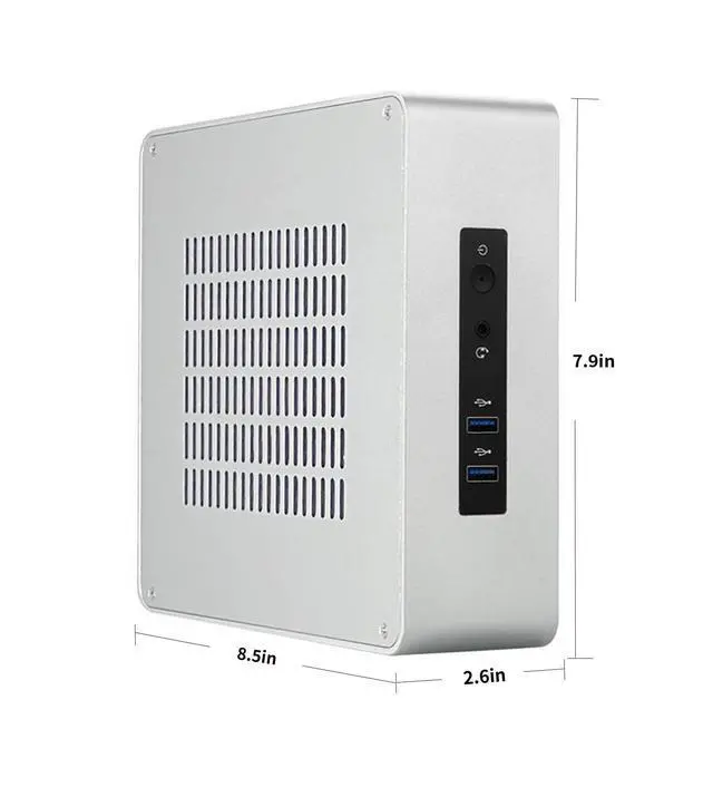 Alt view image 4 of 5 - Goodisory TA65 Aluminium Desktop HTPC Mini-ITX Computer Chassis Support DC PSU