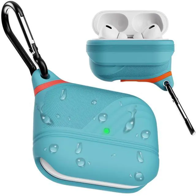 Main image of for AirPods Pro 3 Case Silicone - Waterproof, Shockproof, Drop Protection, Textured Design, Wireless Charging Supported, One-Piece Folding Design with Carabiner for Apple AirPod