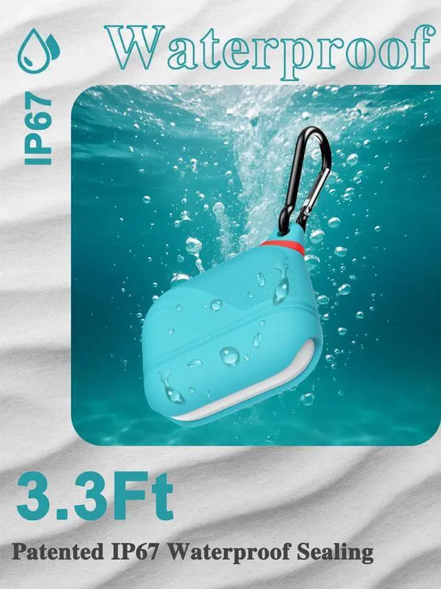 Alt view image 5 of 5 - for AirPods Pro 3 Case Silicone - Waterproof, Shockproof, Drop Protection, Textured Design, Wireless Charging Supported, One-Piece Folding Design with Carabiner for Apple AirPod