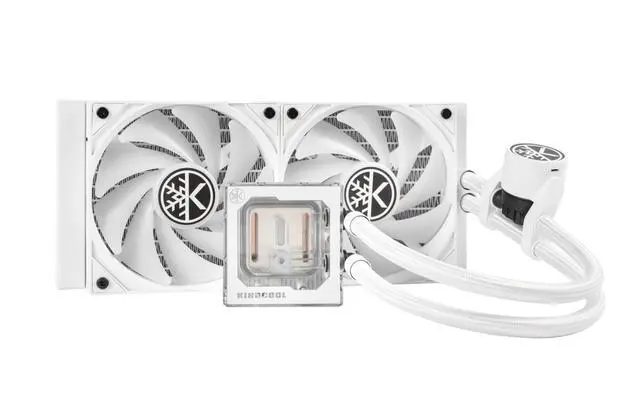 Alt view image 2 of 5 - KINGCOOL Pure Flow 240mm AIO CPU Liquid Cooler, Enhanced 4500RPM Pump, Transparent Water Block, 2x120mm ARGB PWM Fans, Aluminum Radiator, Compatible with AMD AM5/AM4 LGA 1851/1700/1200/115X (White)