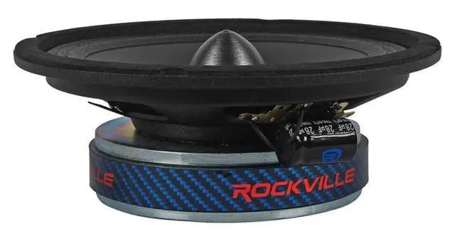 Alt view image 4 of 5 - Rockville RXM64 6.5" Mid-Range Car Speaker, 150W Peak/75W RMS, 4 Ohm, CEA Compliant, Crossover, With Grille, Loud and Clear, Perfect for Car Audio