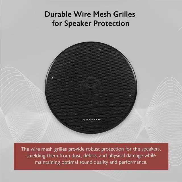Alt view image 5 of 5 - Rockville RXM64 6.5" Mid-Range Car Speaker, 150W Peak/75W RMS, 4 Ohm, CEA Compliant, Crossover, With Grille, Loud and Clear, Perfect for Car Audio