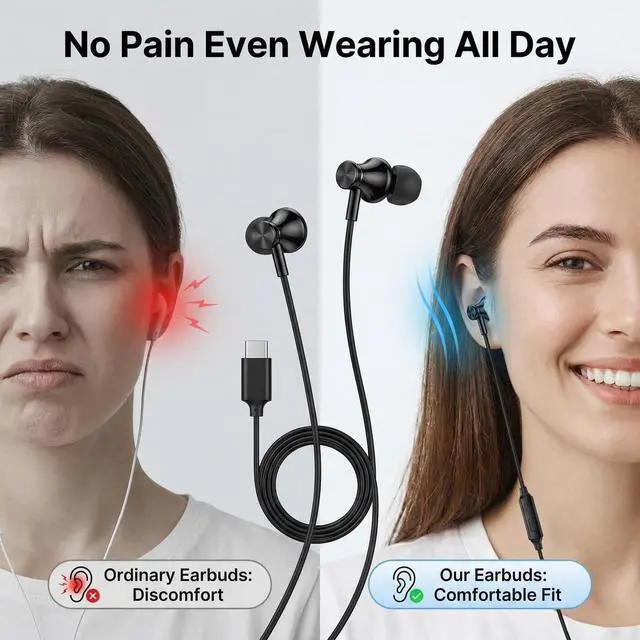 Alt view image 4 of 5 - YESBO air Duct Headphones with high and Low Frequency Sound and Microphone
