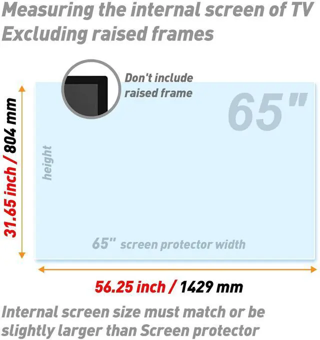 Alt view image 5 of 5 - BU TV Screen Protectors 2026 Anti Glare Film for 65 TV Screen, Blue Light Filter and Glare Reducer, Indoor Outdoor Glare TV Shield for Clear Viewing (65 Inch 1429)