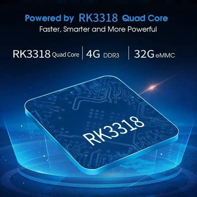 Alt view image 2 of 5 - Android TV Box 9.0, Android Box 4GB DDR3 RAM 64GB ROM RK3318 BT4.0 Quad-Core Cortex-A53 64 Bits Support Dual WiFi 2.4G/5G 3D Ultra HD 4K