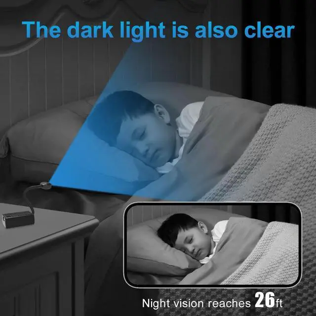 Alt view image 2 of 5 - BEEDMXU 2K HD Mini Wireless Wi-Fi Security Camera with Battery and Magnet, Smart Night Vision, Motion Detection, Supports TF Cards and Cloud Storage, Mobile Monitoring