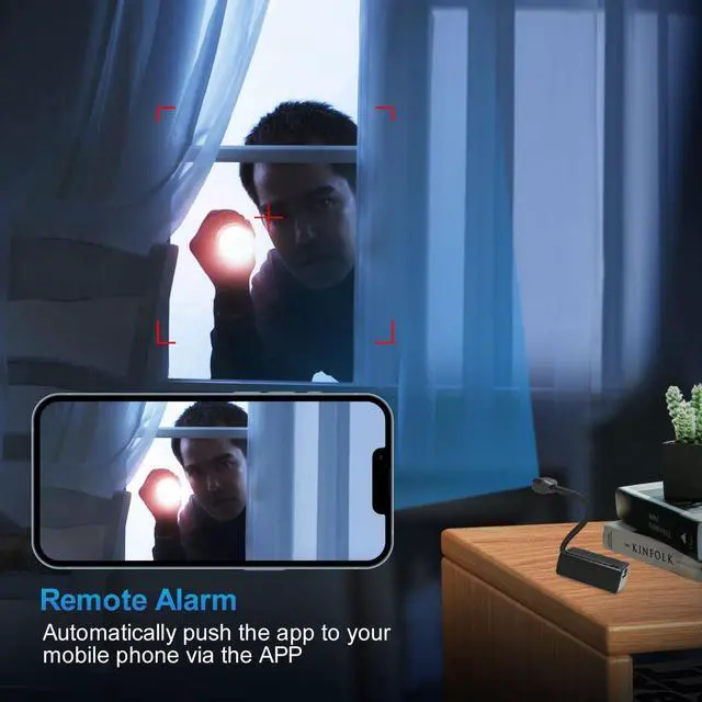 Alt view image 3 of 5 - BEEDMXU 2K HD Mini Wireless Wi-Fi Security Camera with Battery and Magnet, Smart Night Vision, Motion Detection, Supports TF Cards and Cloud Storage, Mobile Monitoring