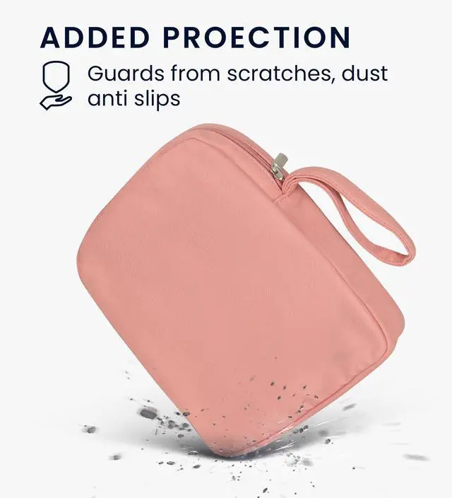 Alt view image 4 of 5 - kwmobile Headphones Bag for Over Ear Headphones Compatible with Apple AirPods Max/AirPods Max 2 Case - Headphone Carry Case - Travel Sleeve - Dusty Pink