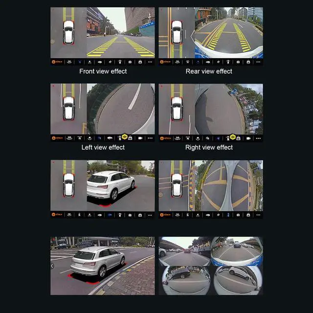 Alt view image 4 of 5 - Fockety 360 Degree Bird View Surround System, 720P / 1080P AHD Backup Camera with Night Vision & 4 Way Cameras, IP68 Surround View Panoramic Dash Camera for Android Auto Radio