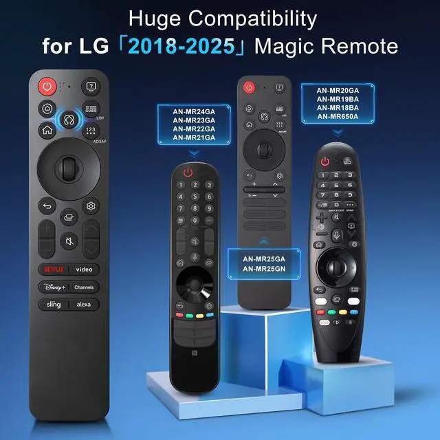 Alt view image 2 of 5 - AI Voice Magic Remote for LG OLED QNED UHD NanoCell Webos Smart TV Magic Remote Control Replacement AN-MR25GA MR21 MR22 MR23 MR24 GA GN MR20GA MR19BA MR18BA AKB75855501, with Pointer-2 Year Warranty