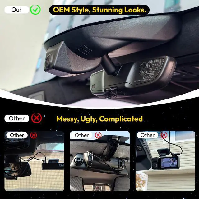 Alt view image 4 of 5 - GATGIT Front 4K Dash Cam fit for GMC Sierra 1500 2022-2026 HD 2024-2026 Pro SLE Elevation SLT AT4X Denali Ultimate Accessories (Model C),Integrated Camera,2160P Video HDR,5.8G WiFi&APP,GPS,OEM Look