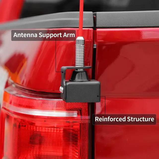 Alt view image 4 of 5 - Linskip Heavy Duty CB Antenna Mast Mount Compatible with 2014-2018 Chevrolet Silverado & GMC-Sierra 1500 & 2015-2019 2500HD 3500HD, Tailgate CB & Whip Bracket, Exterior Accessories(Driver Side)