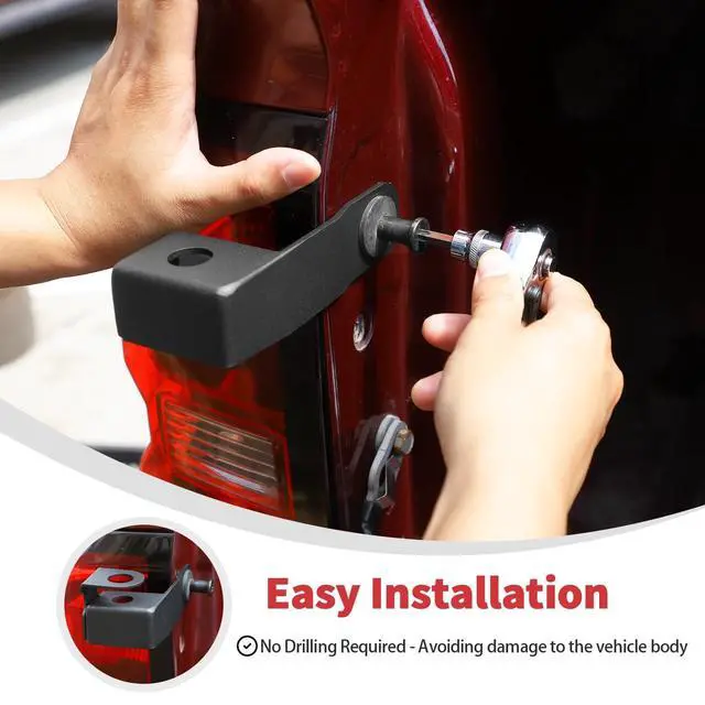 Alt view image 5 of 5 - Linskip Heavy Duty CB Antenna Mast Mount Compatible with 2014-2018 Chevrolet Silverado & GMC-Sierra 1500 & 2015-2019 2500HD 3500HD, Tailgate CB & Whip Bracket, Exterior Accessories(Driver Side)