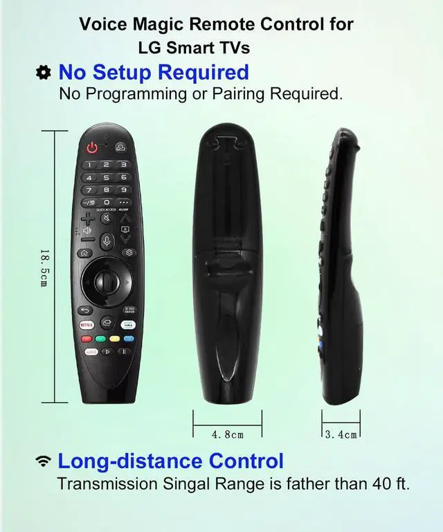 Alt view image 2 of 5 - JISOWA Voice Magic Remote Control for LG 49NANO86UNA 55NANO91UNA 65UN8500PUI 82UN8570AUD OLED65BXAUA 43UM7100PUA 49UN7300PUF 55UM7200PUA 65UM6950DUB 82UM8070PUA OLED65E8PUA Smart TV Replacement
