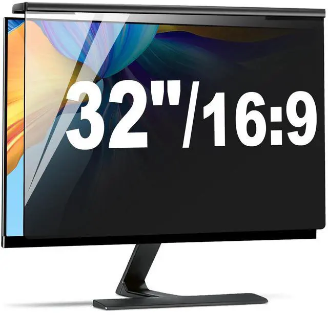 Main image of ZCAZY Hanging 32 Inch Computer Privacy Screen Filter, Hanging Computer Screen Privacy Cover, Compatible with, 32 Inch 16:9 Widescreen Monitors, Protect Eyes from Glare and Blue Light