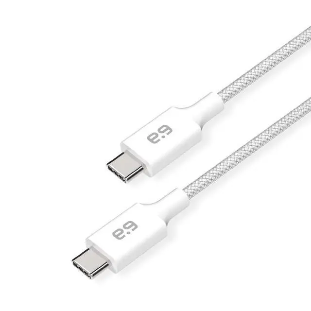 Alt view image 5 of 5 - PureGear Braided USB-C to C Cable (6ft, 2 Pack) Power Delivery Charger Cord for iPhone Air, 17, 17Pro, 17ProMax,16, 15, MacBook, Galaxy S25/S24/S23/S22 Ultra, Pixel10/9/8 & USB-C Devices(White, 2Pack)