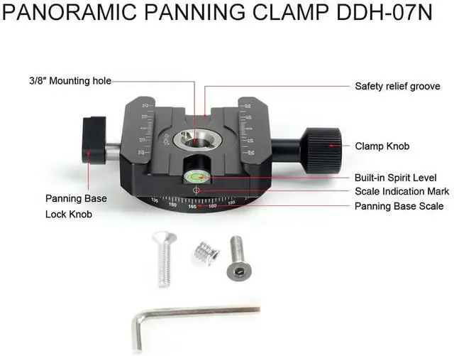 Alt view image 3 of 3 - Sunwayfoto DDH-07N 58mm Panning 360 Clamp Compatible with Arca