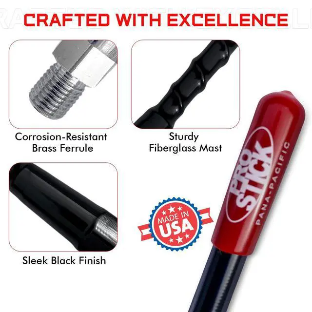 Alt view image 5 of 5 - Prostick 3 Foot Fiberglass 1000 Watt Black CB Radio Antenna with Heavy Duty Black Stainless Steel Spring.