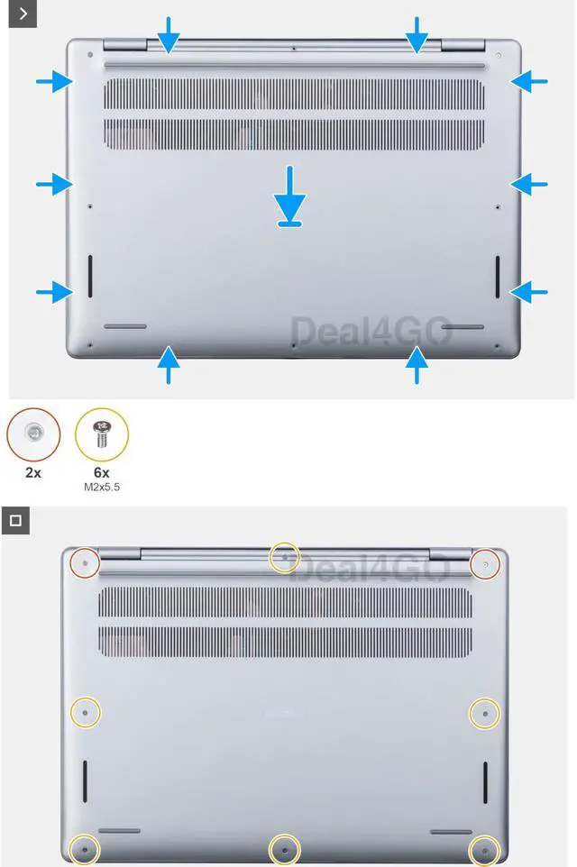 Alt view image 3 of 5 - Deal4GO Lower Bottom Case Base Enclosure Cover K7R8N 0K7R8N Replacement for Dell Inspiron 16 5640 5645 Business Laptop - Silver