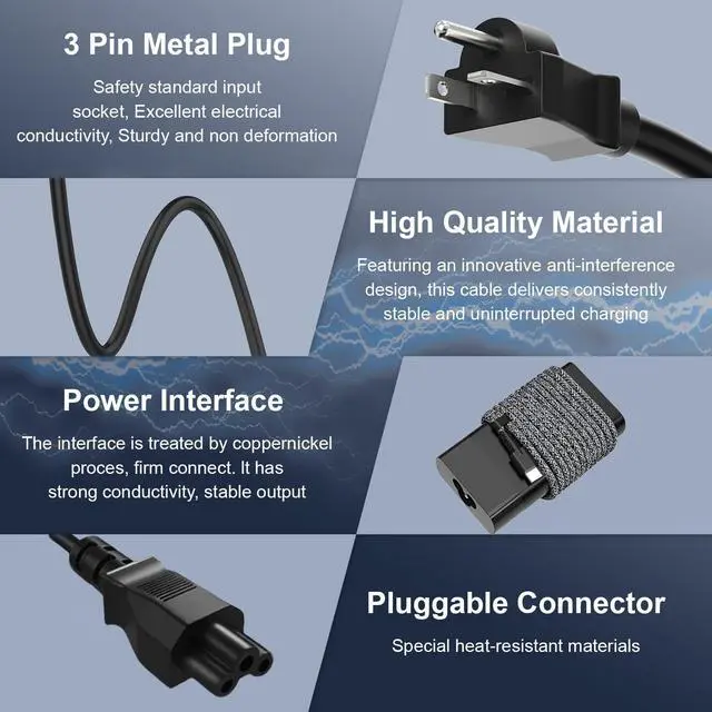 Alt view image 2 of 5 - 100W USB C Laptop Charger Compatible with HP ZBook Firefly G11 14 16, ZBook 8 G1i 16/8 G1a 14, EliteBook8 G1i 16/8 G1a 14/8 G1i Flip 13/6 G1a 14, ProBook 440 450 G10 Type C Adapter Power Cord