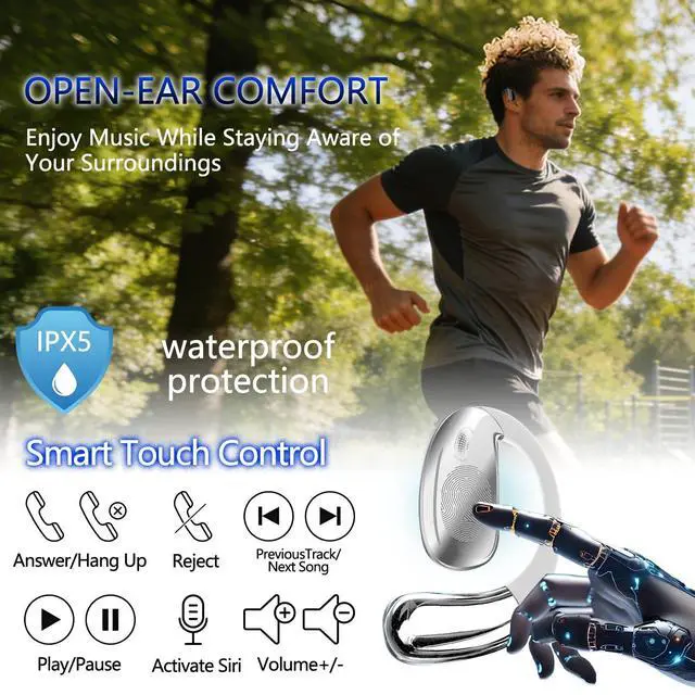 Alt view image 5 of 5 - 2026 AI Translator Headphones Bluetooth 6.0 Real-Time 165 Languages Ingles Espanol &mas Audifonos Traductores with 13 Offline 80H Battery IPX5 Waterproof Earbuds Travel Business Learning iOS & Android