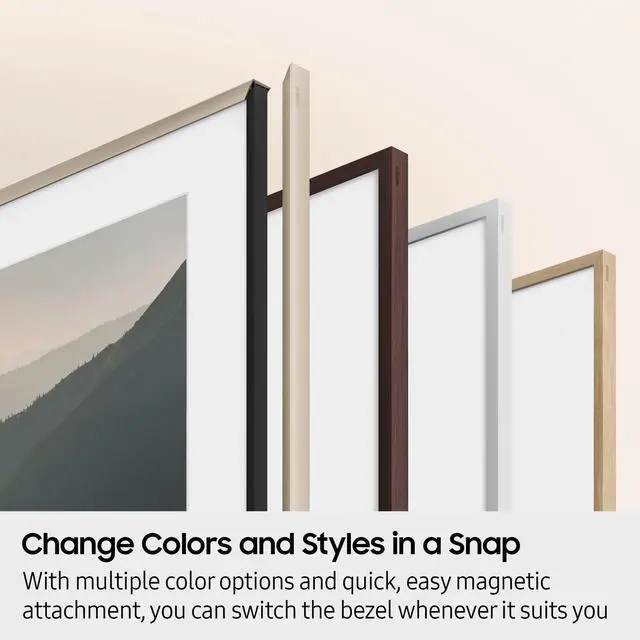 Alt view image 3 of 4 - Samsung 85" The Frame Customizable Bezel (2026 Model), Magnetic, Easy Installation, VG-SCFH85BWBZA, Modern Brown