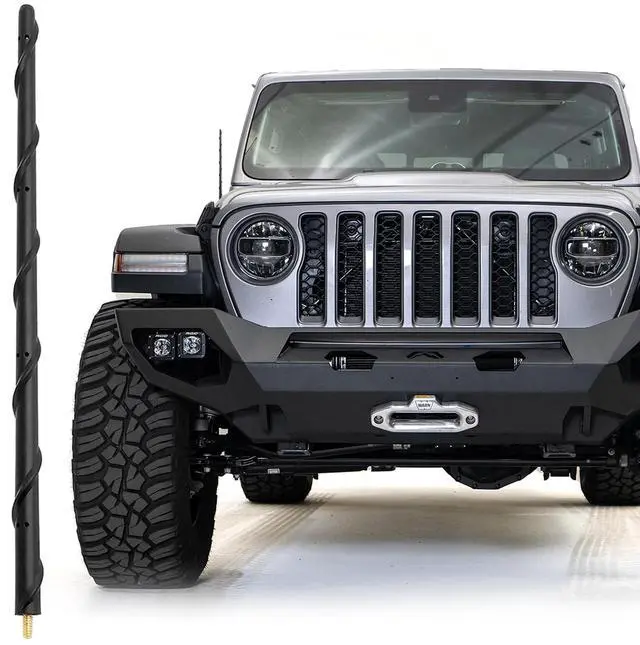 Main image of VOFONO 16 Inch Antenna for 2007-2025 Jeep Wrangler Sahara Rubicon Unlimited 4xe Sport JL JK JKU JT JLU Willys Mojave Gladiator, Jeep Accessories Antenna Replacement Designed for Car Radio Reception