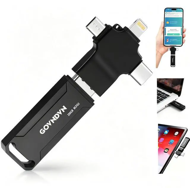 Main image of GOVNDVN Real Capacity 256GB Auto Backup Photo Stick for iPhone 17 & PC