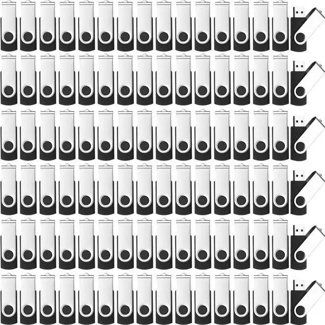 Main image of Kanayu 16GB 100 Pack USB Flash Drives Bulk 2.0 USB Thumb Drives Memory Jump Drive with LED Light Portable Keychain Flash Drive for Data Storage Pc Computer Laptop Office School(Black)