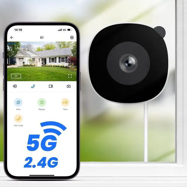 Main image of INFIYA 2K Window Cameras for Home Security- 5Ghz & 2.4Ghz WiFi Window Camera, Color Night Vision, Motion & Human Detection, Continuous 24/7 Recording, Cloud(Optional) & Local Storage, K1 1P